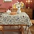 voordelige Tafelkleden-rechthoekig tafelkleed vintage bloemenjacquard tafelkleden met kwastjes katoenen linnen tafellakens voor diners buitendecoratie