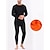 cheap Men&#039;s Pajamas-Men&#039;s Thermal Underwear Sleepwear Thermal Set 2 Pieces Plain Warm Fashion Casual Home Daily Bed Polyester Fleece Comfort Warm Soft Crew Neck Long Sleeve T shirt Tee Pant Fall Winter Black Red