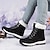 cheap Snow &amp; Winter Boots-Women&#039;s Boots Snow Boots Waterproof Boots Plus Size Daily Solid Color Fleece Lined Booties Ankle Boots Winter Flat Heel Round Toe Casual Comfort PU Elastic Band Wine Black White