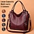 cheap Handbag &amp; Totes-Women&#039;s Handbag Crossbody Bag Bag Set Boston Bag PU Leather Outdoor Daily Holiday Zipper Large Capacity Waterproof Durable Solid Color purple red Brown mother-in-law bag Fuchsia mother-in-law bag