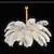 baratos Candeeiros de Lustre-Lustre pendente de led lindo extra grande branco buquê de penas de avestruz luminária pendente romântica montada para quarto de restaurante