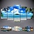 halpa Maisema-tulosteet-5 paneelia maisemajulisteet julisteet/kuva ranta sininen meri auringonlasku moderni seinätaide seinälle ripustus lahja kodin sisustus rullattu kangas ei kehystä kehystämätön venyttämätön