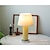 זול מנורת קריאה-מנורת שולחן עם גוון בד זכוכית חדר שינה סלון, מנורת שידת לילה 110-240v