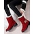 cheap Snow &amp; Winter Boots-Women&#039;s Boots Snow Boots Winter Boots Party Outdoor Daily Solid Color Fleece Lined Mid Calf Boots Booties Ankle Boots Winter Block Heel Round Toe Vacation Vintage Fashion Suede Buckle Black Red Brown