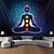 cheap Blacklight Tapestries-Blacklight Tapestry UV Reactive Glow in the Dark Glow Party Neon Bohemian Meditation Psychedelic Buddha Chakra Trippy Misty Hanging Tapestry Wall Art Mural for Living Room Bedroom