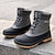 cheap Winter &amp; Snow Boots-Men&#039;s Boots Snow Boots Duck Boots Fleece lined Casual Outdoor Daily Cloth Waterproof Warm Slip Resistant Lace-up Black gray Black Color Block Fall Winter