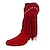 Χαμηλού Κόστους Καουμπόη και δυτικές μπότες-Γυναικεία Μπότες Μπότες καουμπόι δυτικές Μεγάλα Μεγέθη ΕΞΩΤΕΡΙΚΟΥ ΧΩΡΟΥ Καθημερινά Συμπαγές Χρώμα Μπότες Mid Calf Χειμώνας Φούντα Τακούνι Κώνος Στρογγυλή Μύτη Κομψό Βίντατζ Περπάτημα PU Μοκασίνια