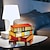 preiswerte Tischlampe-Buntglaslampe mit gestapelten Büchern, Kunstharz, Kunsthandwerk, Tischlampe mit gestapelten Büchern, Glaslampe für Wohnzimmer, Schlafzimmer, Büro, Dekoration, Lichter, 1 Stück