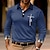 voordelige herenpolo&#039;s met knopen-Voor heren POLO Shirt Golfshirt Grafische prints Kruis Strijkijzer Zwart Wit Wijn Marine Blauw blauw Buiten Straat Lange mouw Afdrukken Kleding Modieus Streetwear Ontwerper Zacht