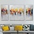 cheap Abstract Paintings-3 Panels Oil Painting 100% Handmade Hand Painted Wall Art On Canvas Colorful Horizontal Abstract Modern Home Decoration Decor Rolled Canvas With Stretched Frame