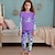 olcso Lányok 3D pizsama-Lány 3D Virágos Pizsama Rózsaszín Hosszú ujj 3D nyomtatás Ősz Tél Aktív Divat aranyos stílus Poliészter Gyerekek 3-12 év Terített nyak Otthon Hétköznapi Otthoni Normál