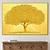 Недорогие Картины с цветочными мотивами-картина маслом ручной работы холст стены искусства украшения абстрактная картина растений золотое дерево для домашнего декора свернутая бескаркасная нерастянутая картина