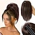 cheap Chignons-Chignon Messy Braided Bun Synthetic Straight Ponytail Hair Piece Invisible Clip Ponytail Wig High Temperature Fiber For Woman 10inch 1B#