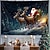 abordables tapiz navideño colgando-Decoraciones navideñas, trineo de renos de Papá Noel, tapiz colgante, arte de pared, tapiz grande de Navidad, decoración mural, fotografía, telón de fondo, manta, cortina, decoración del hogar,