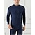 cheap Men&#039;s Pajamas-Men&#039;s Thermal Underwear Sleepwear Thermal Set 2 Pieces Plain Warm Fashion Casual Home Daily Bed Cotton Fleece Comfort Warm Soft Stand Collar Long Sleeve T shirt Tee Pant Fall Winter Black Navy Blue