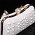 billige Aftenvesker-kvinners clutch-kveldsveske myntveske clutch-vesker skinn for kvelden brude bryllup med perler kjede i geometrisk hvit beige
