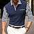 cheap Classic Polo-Men&#039;s Button Up Polos Polo Shirt Casual Sports Lapel Long Sleeve Fashion Basic Plaid Patchwork Button Spring &amp;  Fall Regular Fit Black Navy Blue Orange Button Up Polos