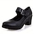 preiswerte Schuhe für Standardtanz und Modern Dance-Damen Tanzschuhe Charakterschuhe Square Dance Stilvoll Plattform Starke Ferse Runde Zehe Schnalle Schwarz Weiß Rot