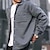 cheap Men&#039;s Jackets &amp; Coats-Men&#039;s Shirt Jacket Shacket Outdoor Daily Wear Warm Button Pocket Fall Winter Plain Fashion Streetwear Lapel Regular Black White Khaki Gray Jacket