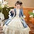 cheap Historical &amp; Vintage Costumes-Gothic Rococo Vintage Inspired Medieval Dress Party Costume Masquerade Flower Girl Dress Princess Shakespeare Girls&#039; Solid Color Ball Gown Halloween Wedding Party Wedding Guest Dress