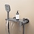 זול ברזים למקלחת-ברזי מקלחת מפל עם מערכת מקלחת איזון לחץ, סגנון מינימליסטי בלחץ גבוה זרימה גבוהה אמבט מקלחת מיקסר עם ברז כף יד, שסתום קרמי פנימי
