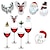 abordables Cuisine de noël-Verre à vin de noël, carte en papier, accessoires de vin pour décoration de fête, ustensiles de bar, 10 pièces