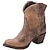 baratos Cowboy &amp; Western Boots-Feminino Botas Botas Cowboy Retro Sapatos de vestir Caminhada Casual Diário Couro Confortável Botas / Botins Mocassim Marron Cinzento Primavera Outono