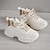 ieftine Adidași de Damă-Pentru femei Adidași pantofi albi Pantofi de conducere Pantofi de tată Pantofi albi În aer liber Zilnic Culoare solidă Bloc Culoare Vară Toc Drept Toc Platformă Vârf rotund Casual Confortabili