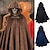 cheap Historical &amp; Vintage Costumes-Pirate Viking Witches Retro Vintage Medieval Renaissance Cape hooded cloak Women&#039;s Costume Vintage Cosplay Party LARP Cloak Halloween