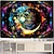 billiga Blacklight tapestries-månen yinyang blacklight gobeläng uv reaktivt sken i mörkret taichi trippy dimmig natur landskap hängande gobeläng väggkonst väggmålning för vardagsrum sovrum