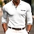 preiswerte Poloshirts für Herren-Herren Vintage 3D Bedruckt Poloshirt mit Zopfmuster Golfpolo Casual Langarm Umlegekragen Polo-Shirts Schwarz Weiß Herbst Winter S M L Mikro-elastisch Revers-Polo