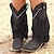 Χαμηλού Κόστους Καουμπόη και δυτικές μπότες-Γυναικεία Μπότες Μπότες καουμπόι δυτικές Μεγάλα Μεγέθη ΕΞΩΤΕΡΙΚΟΥ ΧΩΡΟΥ Καθημερινά Συμπαγές Χρώμα Μπότες Mid Calf Χειμώνας Φούντα Τακούνι Κώνος Στρογγυλή Μύτη Κομψό Βίντατζ Περπάτημα PU Μοκασίνια