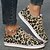 cheap Women&#039;s Sneakers-Women&#039;s Sneakers Canvas Shoes Plus Size Canvas Shoes Outdoor Solid Color Leopard Summer Flat Heel Round Toe Vintage Fashion Casual Running Canvas Lace-up Leopard Black White