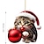abordables Decoraciones navideñas-Adorno colgante para coche de gato, llavero acrílico con impresión plana 2D, adorno acrílico opcional y accesorios para espejo retrovisor del coche, paquete de regalos conmemorativos