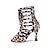 preiswerte Tanzstiefel-Damen Tanzstiefel Professionell Modestiefel Modisch Party Leopard Schnürsenkel Ausgehöhlt Keilabsatz Peep Toe Reißverschluss Schnürsenkel Erwachsene Leopard