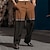 abordables pantalon habillé imprimé en 3D pour homme-Bloc de couleur Géométrie Rétro Vintage Entreprise Homme Impression 3D Pantalon Extérieur Plein Air Travail Polyester Noir bleu marine Marron S M L Taille haute Élasticité Pantalon
