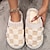 cheap Women&#039;s Slippers &amp; Flip-Flops-Women&#039;s Slippers Fuzzy Slippers Fluffy Slippers House Slippers Warm Slippers Home Daily Plaid Fleece Lined Shoes And Bags Matching Sets Flat Heel Casual Comfort Minimalism Elastic Fabric Loafer White