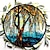 levne Nástěnné ozdoby-1ks nástěnný závěsný slunečník stromu života pro domácí a zahradní dekorace - ideální pro domácí dekorace