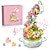 billige Byggelegetøj-kvindedagsgaver blomster spilledåse byggesæt med lys- kreativ buket botanisk roterende spilledåse gave til voksne (575 stk) mors dags gaver til mor