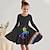 cheap Girl&#039;s 3D Dresses-Girls&#039; 3D Rainbow Unicorn Dress Long Sleeve 3D Print Fall Winter Sports &amp; Outdoor Daily Holiday Cute Casual Beautiful Kids 3-12 Years Casual Dress A Line Dress Above Knee Polyester Regular Fit