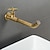 cheap Bathroom Sink Faucets-Wall Mounted Bathroom Sink Faucet, Brass Constructed Single Handle One Hole Long Reversible Spout Bath Mixer Taps for Bathroom Sink Tall Vessel, in Black Antique Brass Chrome Silver