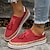cheap Women&#039;s Sneakers-Women&#039;s Sneakers Slip-Ons Plus Size Platform Sneakers Slip-on Sneakers Outdoor Daily Solid Color Summer Tassel Flat Heel Round Toe Elegant Fashion Comfort Suede Loafer Black White Red
