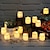 abordables Luces decorativas-24 Uds vela led sin llama creativos deseos luz led con forma de vela pequeña vela blanca cálida sin llama decoración navideña para halloween luz de vela