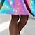 halpa tyttöjen 3d mekot-Tyttöjen 3D sateenkaari yksisarvinen mekko pitkähihainen 3d print syksyn talviurheiluun &amp; ulkoilu päivittäinen loma söpö rento kauniit lapset 3-12 vuotta rento mekko viivamekko polven yläpuolella