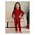 preiswerte Pyjamas-Familie Pyjamas Baumwolle Plaid Karierter Pyjama Schulanfang Bedruckt Rote Langarm Mama und ich Outfits Aktiv Passende Outfits