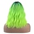 Недорогие Парик из искусственных волос без шапочки-основы-зеленые парики ombre для женщин 14-дюймовый короткий волнистый неоновый зеленый парик с челкой флуоресцентно-зеленые короткие парики для косплей-вечеринки ежедневные парики шапочка для парика
