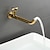 cheap Wall Mount-Wall Mounted Bathroom Sink Faucet, Brass Constructed Single Handle One Hole Long Reversible Spout Bath Mixer Taps for Bathroom Sink Tall Vessel in Black Chrome Antique Brass Silver