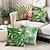 cheap Floral &amp; Plants Style-Cushion Cover 1PC Soft Decorative Square Throw Pillow Cover Cushion Case Faux Linen Pillowcase for Sofa Bedroom  Superior Quality Mashine Washable Pack of 1 for Sofa Couch Bed Chair Green