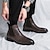 baratos Botas de vestir-Homens Botas Botas Chelsea Bullock Shoes Sapatos de vestir Caminhada Vintage Negócio Casual Diário Couro Confortável Botas / Botins Com Cadarço Preto Marron Primavera Outono