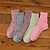 preiswerte Socken9-Damen Crew Socken Heim Täglich Feste Farbe Elasthan Acrylfasern Einfach Brautkleider schlicht warm halten Bequem 5 Paare